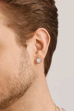 Single Ohrstecker 925/-Sterling Silber satiniert oxodiert Champion Wappen 41184720388190