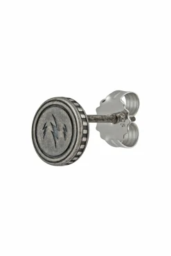 Single Ohrstecker 925/-Sterling Silber matt oxodiert Blitz Rock Music 41184775569502