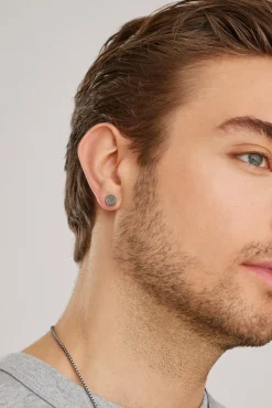 Single Ohrstecker 925/-Sterling Silber matt oxodiert Blitz Rock Music 41184775569502