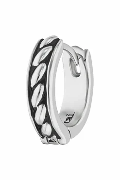 Single-Ohrring 925 Sterling Silber rhodiniert Farbe schwarz 41184109297758