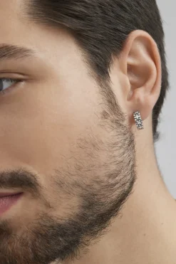 Single-Ohrring 925 Sterling Silber matt oxidiert 41184709181534