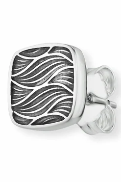 Single-Ohrstecker 925 Sterling Silber rhodiniert Wellen 41184111132766