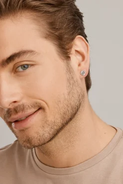 Single-Ohrstecker Silber 925 oxidiert 41185109377118