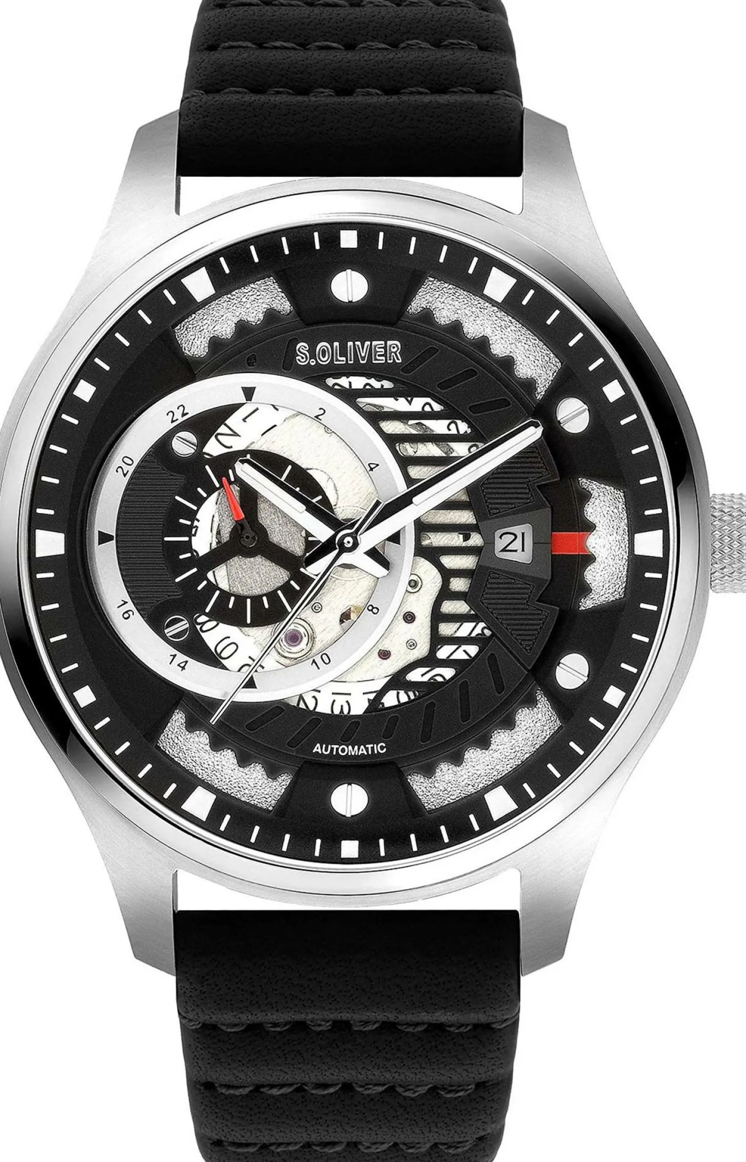 S.Oliver Armbanduhr Automatik schwarz silber SO-3941-LA