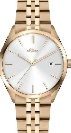 S.Oliver Uhr Damen Armbanduhr 36mm Edelstahlarmband Rosegold SO-3944-MQ