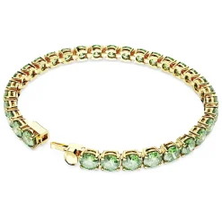 Swarovski Armband Damen Matrix Tennis Rundschliff grün goldfarben 5658850