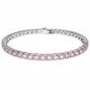 Swarovski Armband Unisex Matrix Tennis Rundschliff Rosa Rhodiniert Größe S 5648930