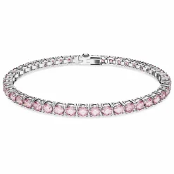 Swarovski Armband Unisex Matrix Tennis Rundschliff Rosa Rhodiniert Größe S 5648930