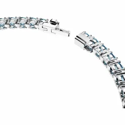 Swarovski Armband Unisex Matrix Tennis „Round‑Cut Blue“ Länge: ca. 17,5 cm (6 7/8″), Größe L Weiß/Rhodium 5648929