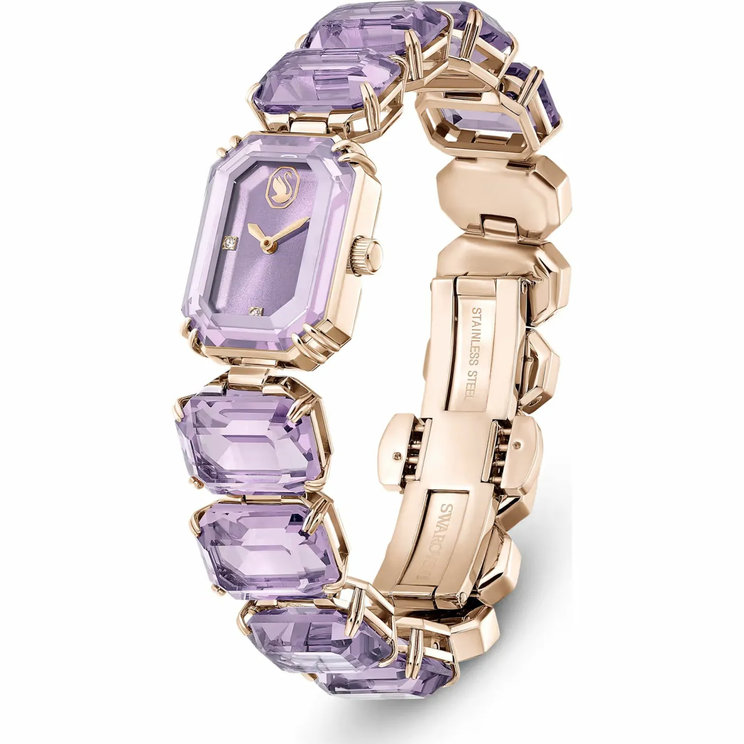Swarovski Armbanduhr Damen Millenia Octagon mauve champagnergold 5722364