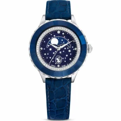 Swarovski Armbanduhr Damen Octea Moon blau Leder 5677494