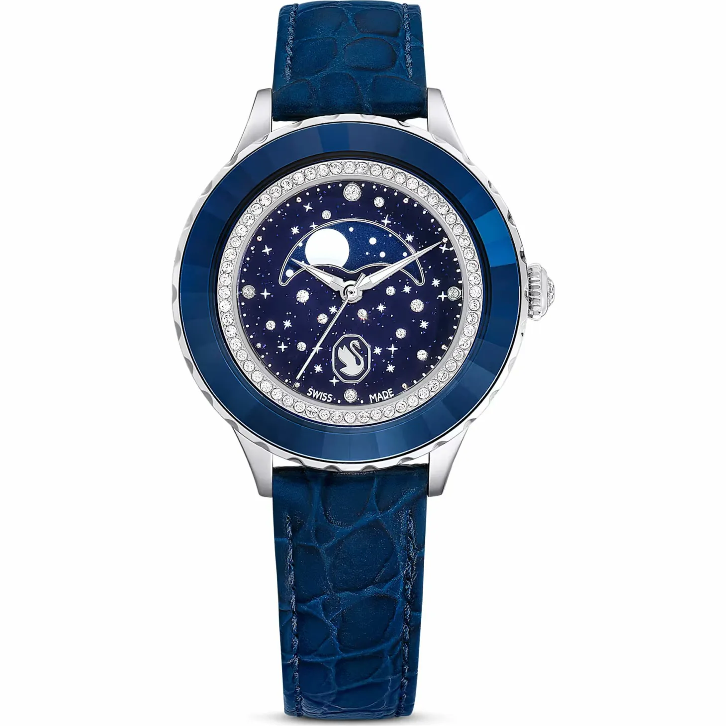 Swarovski Armbanduhr Damen Octea Moon blau Leder 5677494