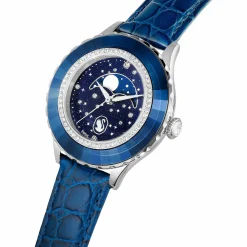 Swarovski Armbanduhr Damen Octea Moon blau Leder 5677494