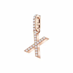 Swarovski Charm Unisex Buchstabe X Roségold‑Pavé 5440510