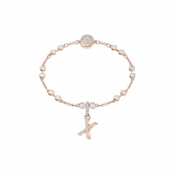 Swarovski Charm Unisex Buchstabe X Roségold‑Pavé 5440510