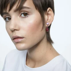 Swarovski Chroma Drop-Ohrhänger für Damen, Asymmetrisches Design, Mehrfarbig, 5600523