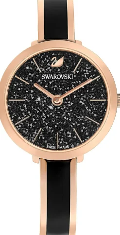 Swarovski Crystalline Delight Uhr, Artikelnummer M5580530  Elegantes Metallarmband in Schwarz mit Roségoldfarbenem Finish