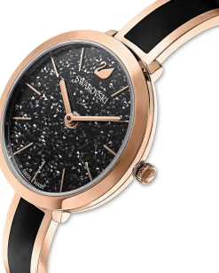 Swarovski Crystalline Delight Uhr, Artikelnummer M5580530  Elegantes Metallarmband in Schwarz mit Roségoldfarbenem Finish