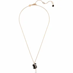 SWAROVSKI Damen Anhänger Schwan Schwarz Roségold-Legierungsschicht SWAN 5678045