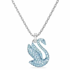 SWAROVSKI Damen Anhänger Schwan Blau Rhodiniert SWAN 5660594