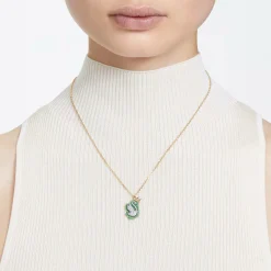 Swarovski Damen Anhänger Swan Grün Gold 5649198