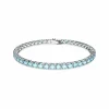 Swarovski Damen blaues Matrix Armband Größe M Silber 5648928