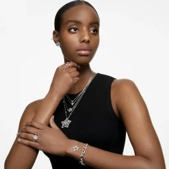 Swarovski Damen Dextera Armband Pavé, Weiß, Rhodiniert 5622226