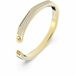 Swarovski Damen Dextera Armreif, Oktagon, Pavé, Weiß, Goldlegierungsschicht 5639199 M