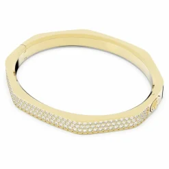 Swarovski Damen Dextera Armreif, Oktagon, Pavé, Weiß, Goldlegierungsschicht 5639199 M