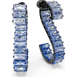Swarovski Damen Drop-Ohrhänger Matrix Baguette Blau 5705780