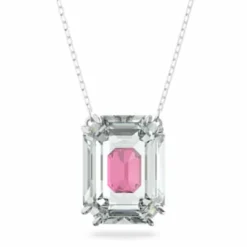 Swarovski Damen Halskette Chroma Halskette Oktagon-Schliff, Rosa, Rhodinier 5608647