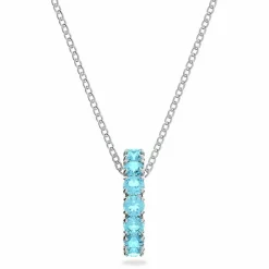 Swarovski Damen Halskette mit Anhänger Exalta Rundschliff Blau Pavé 5643754