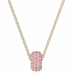 Swarovski Damen Halskette mit Anhänger Stone Rosa Pavé, Roségoldfarbe 5642887