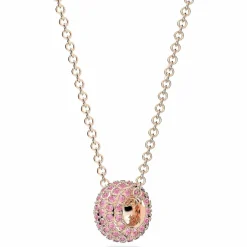 Swarovski Damen Halskette mit Anhänger Stone Rosa Pavé, Roségoldfarbe 5642887