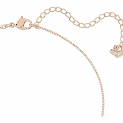 Swarovski Damen Halskette mit Anhänger Stone Rosa Pavé, Roségoldfarbe 5642887