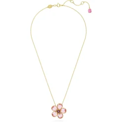 Swarovski Damen Halskette Idyllia Anhänger Blume Klein - Rosa mit Goldlegierungsschicht 5657875