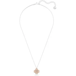 Swarovski Damen Halskette mit Anhänger Latisha Blume Metallmix, Rosa-Weiß 5636488