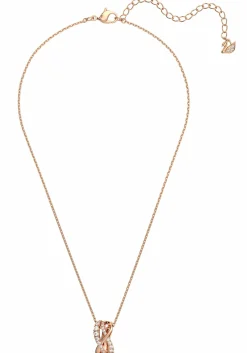 Swarovski Damen Halskette mit Anhänger Twist Weiß, Rosagoldfarbe 5620549