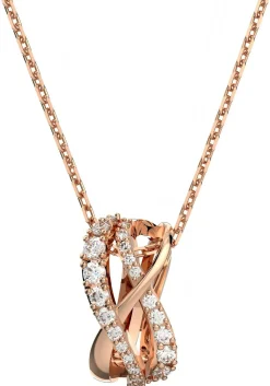 Swarovski Damen Halskette mit Anhänger Twist Weiß, Rosagoldfarbe 5620549