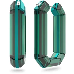 Swarovski Damen Ohrring Lucent Kreolen Statement, Achteckform, Grün 5633953