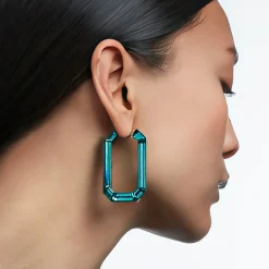 Swarovski Damen Ohrring Lucent Kreolen Statement, Achteckform, Grün 5633953
