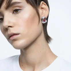 Swarovski Damen Ohrringe Chroma Ohrstecker Oktagon-Schliff, Rosa, Rhodiniert 5600627