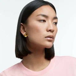 Swarovski Damen Ohrringe Ohrstecker Harmonia Kissenschliff, Gelb, Rhodiniert 5616511