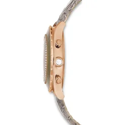 Swarovski Damen Schweizer Chronograph Uhr Octea Chrono Grau Roségold Finish Lederarmband 5671153