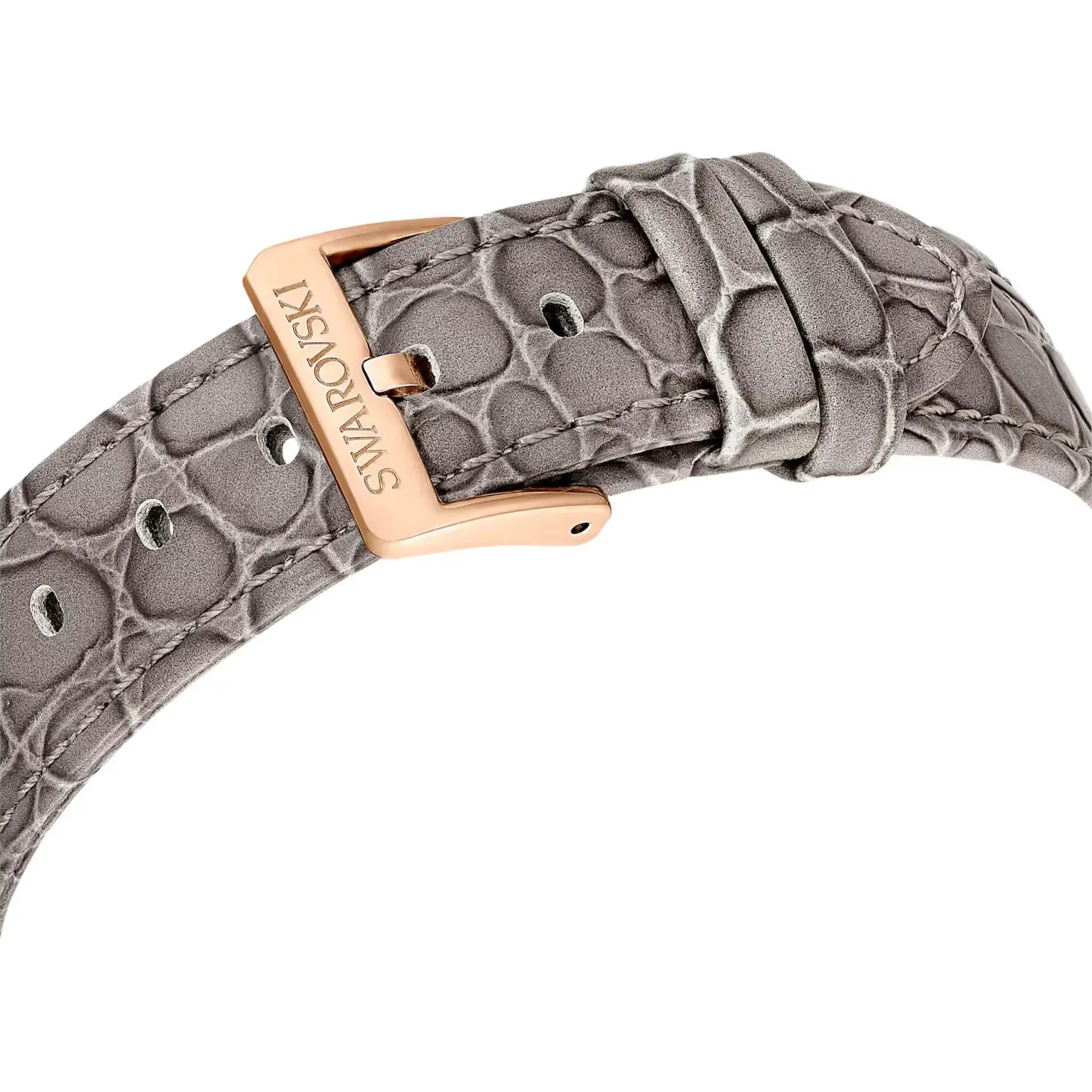 Swarovski Damen Schweizer Chronograph Uhr Octea Chrono Grau Roségold Finish Lederarmband 5671153