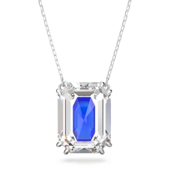 Swarovski Damen Swarovsk Chroma Halskette Oktagon-Schliff, Blau, Rhodinierti 5600625