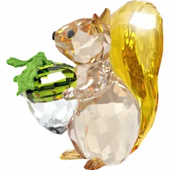 Swarovski Dekofigur Idyllia Eichhörnchen und Eichel Kristall Mehrfarbig 5683617