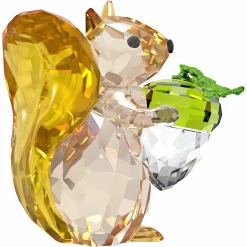 Swarovski Dekofigur Idyllia Eichhörnchen und Eichel Kristall Mehrfarbig 5683617