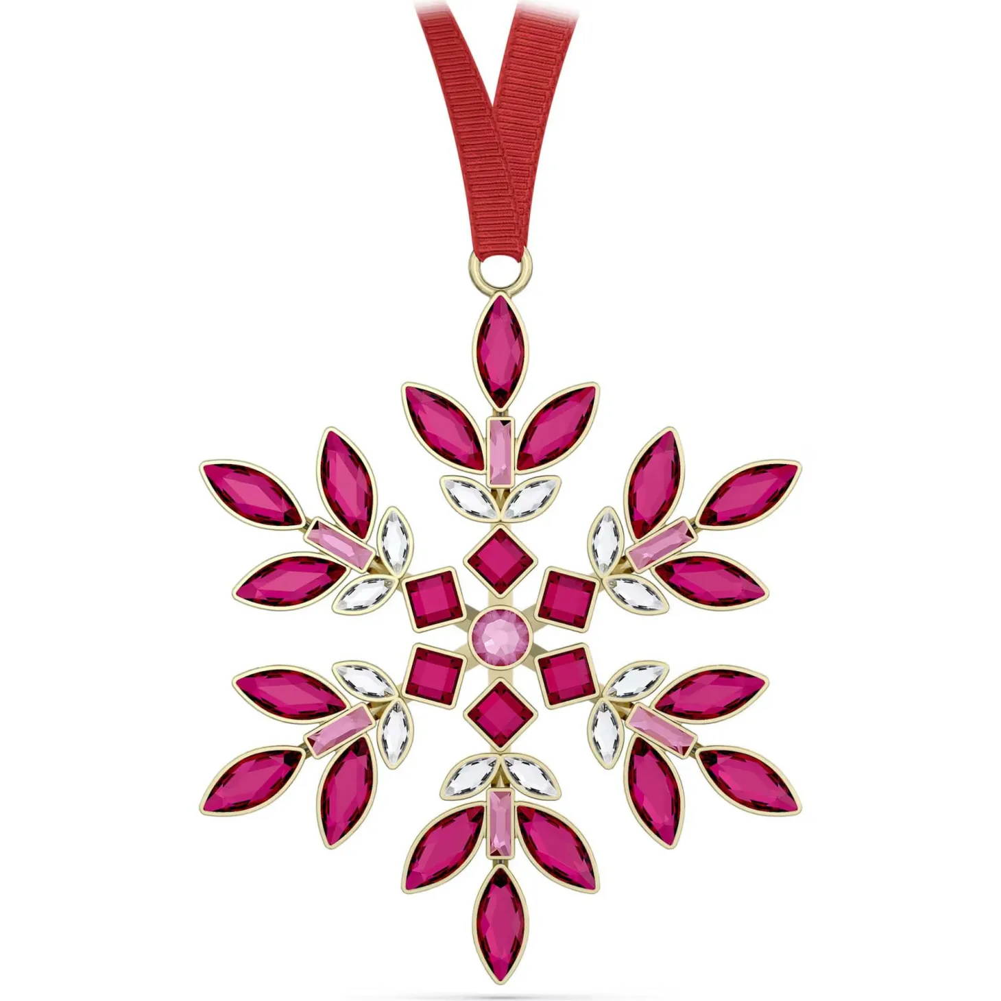 Swarovski Gema Festtagsornament Schneeflocke Rot, Pink 5691041