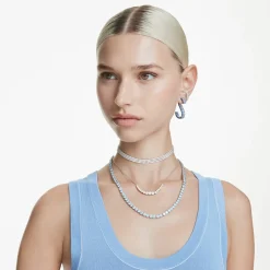 Swarovski Halskette Damen Matrix Tennis Choker Weiß rhodiniert 5685755